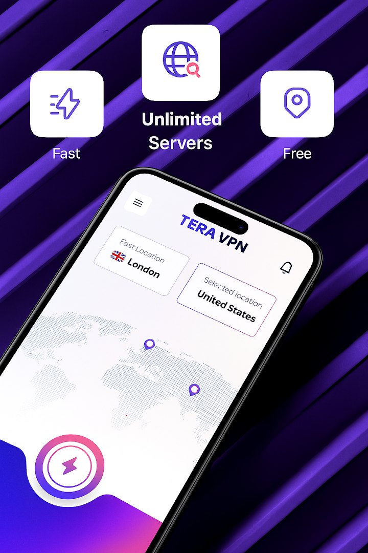 Tera VPN app — choose a fast server location